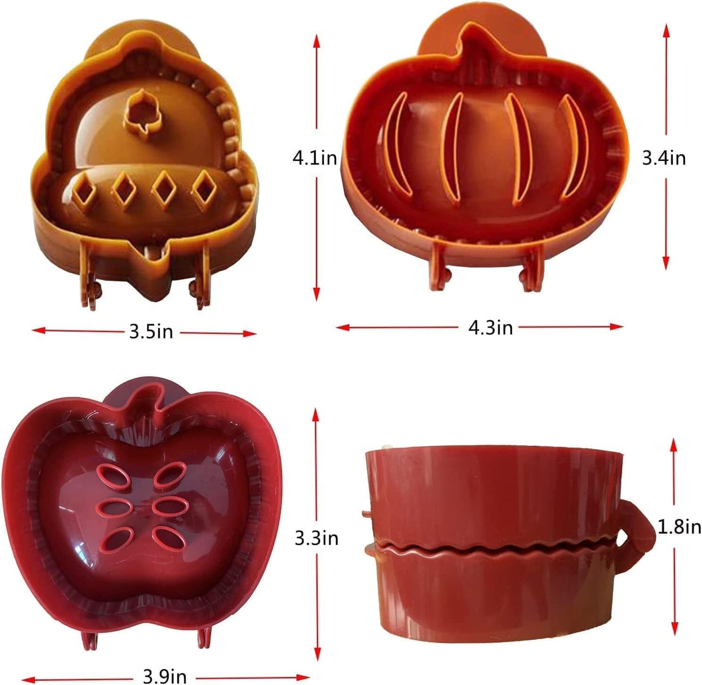 Mini Pie Molds 3Pcs (Apple & Pumpkin & Acorn)