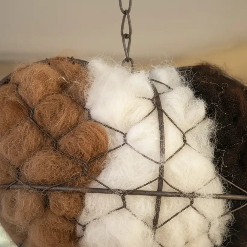 Handmade Alpaca Fiber Bird Nesting Heart
