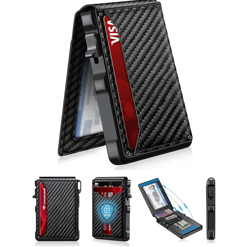 RIXZO Minimalist Pop-Up Wallet RFID Blocking Card Holder