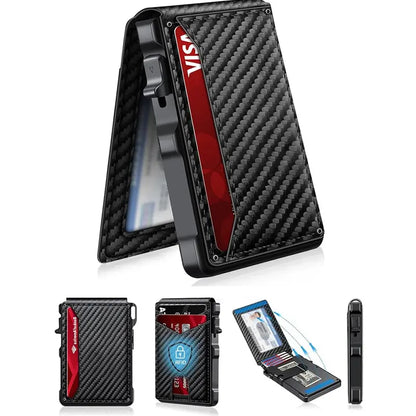 RIXZO Minimalist Pop-Up Wallet RFID Blocking Card Holder