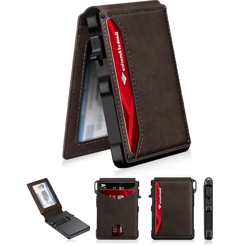 RIXZO Minimalist Pop-Up Wallet RFID Blocking Card Holder