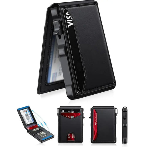 RIXZO Minimalist Pop-Up Wallet RFID Blocking Card Holder