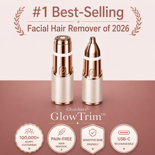 GlowAura GlowTrim 2-in-1 Eyebrow and Facial Hair Trimmer
