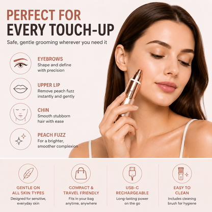 GlowAura GlowTrim 2-in-1 Eyebrow and Facial Hair Trimmer