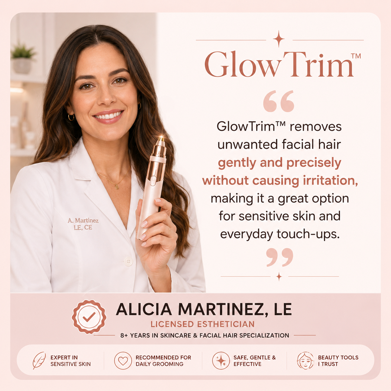 GlowAura GlowTrim 2-in-1 Eyebrow and Facial Hair Trimmer