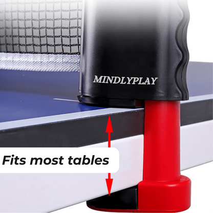 MindlyPlay NetFlex Portable Table Tennis Set with Retractable Net
