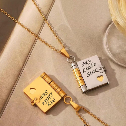 My Little Star Love Book Necklace