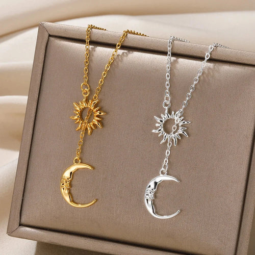 Sun & Moon Drop Necklace