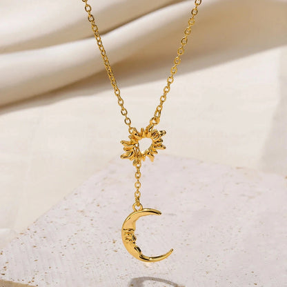 Sun & Moon Drop Necklace