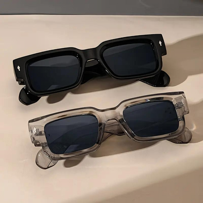 Linara Retro Square Sunglasses 2pcs Set Vintage Style UV Protection