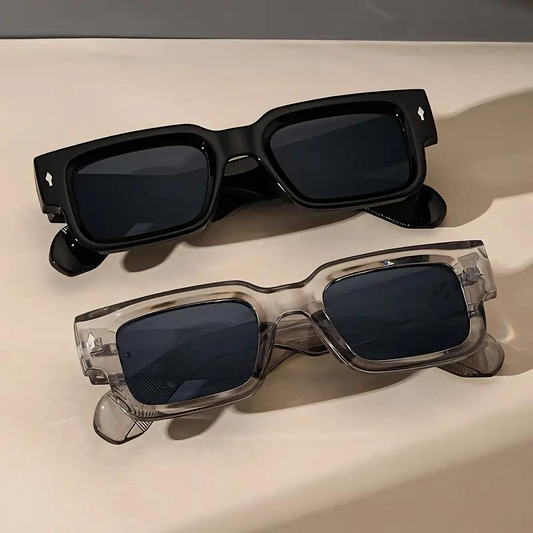 Linara Retro Square Sunglasses 2pcs Set Vintage Style UV Protection