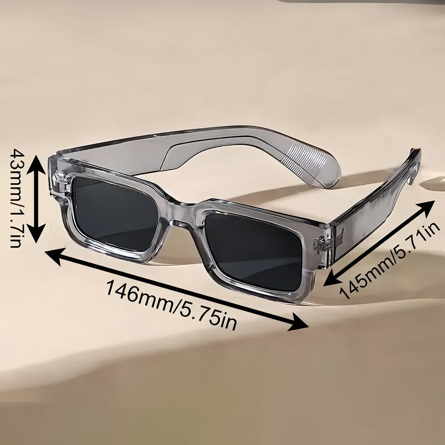 Linara Retro Square Sunglasses 2pcs Set Vintage Style UV Protection
