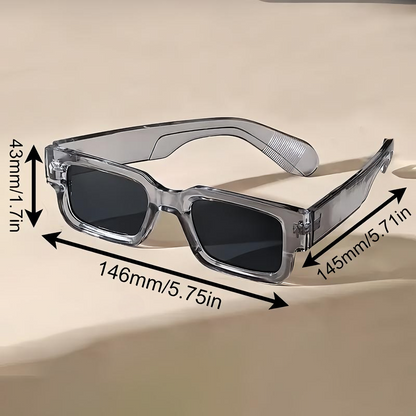 Linara Retro Square Sunglasses 2pcs Set Vintage Style UV Protection