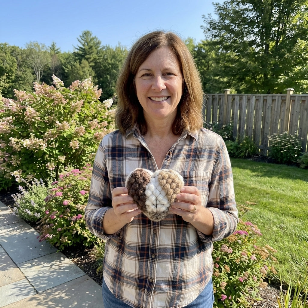 Handmade Alpaca Fiber Bird Nesting Heart
